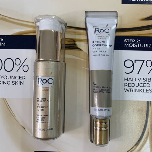 RoC Retinol Correxion Deep Wrinkle Serum & Night Cream Set - Picture 2 of 8